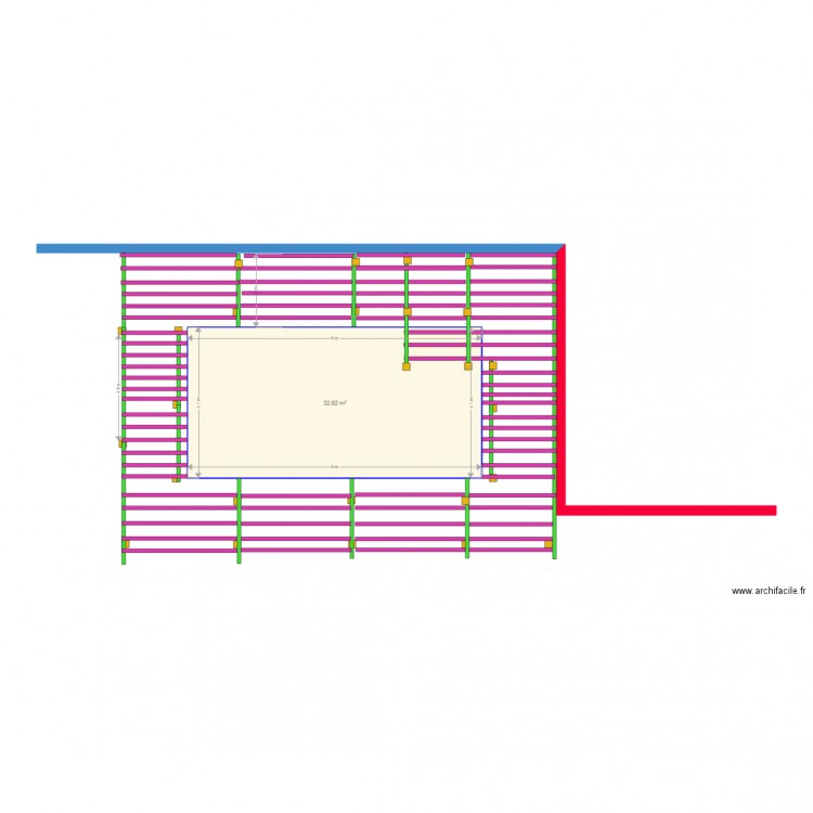 Projet terrasse V1. Plan de 0 pièce et 0 m2