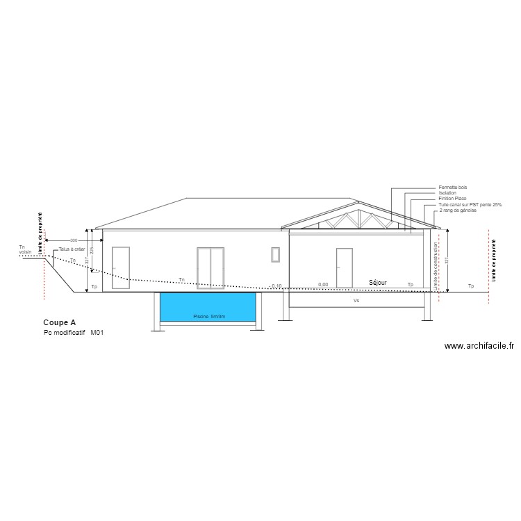 Coupe Pc M01. Plan de 0 pièce et 0 m2