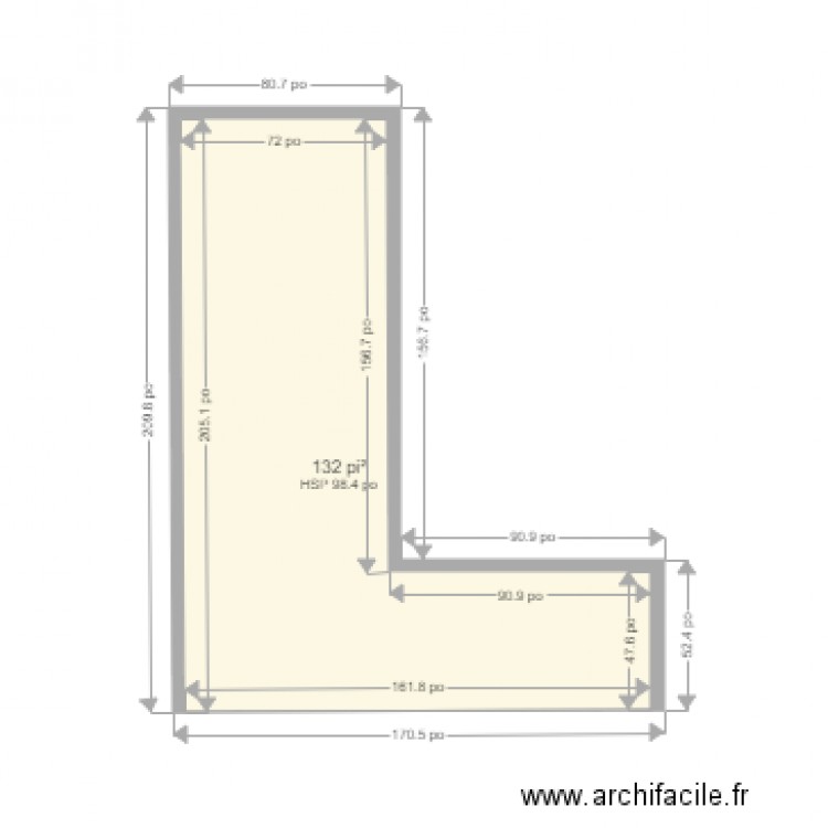 piece no 1 . Plan de 1 pièce et 12 m2