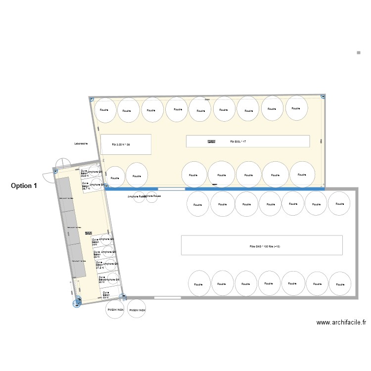 OPTION 1 Elevage 2. Plan de 2 pièces et 231 m2