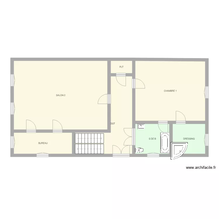 GINTY ETAGE 1 AMIANTE. Plan de 