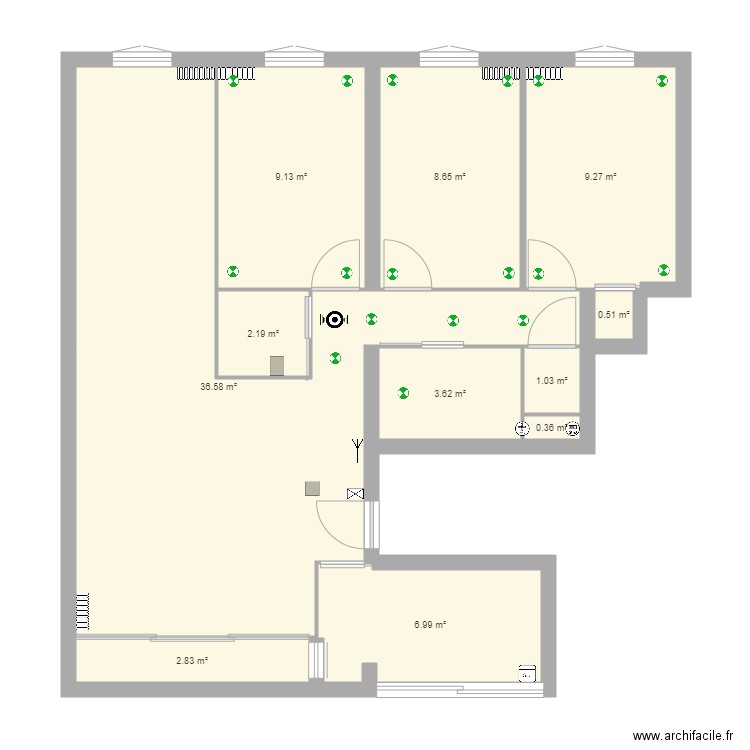 Plan ELEC appartement Les Clayes. Plan de 0 pièce et 0 m2