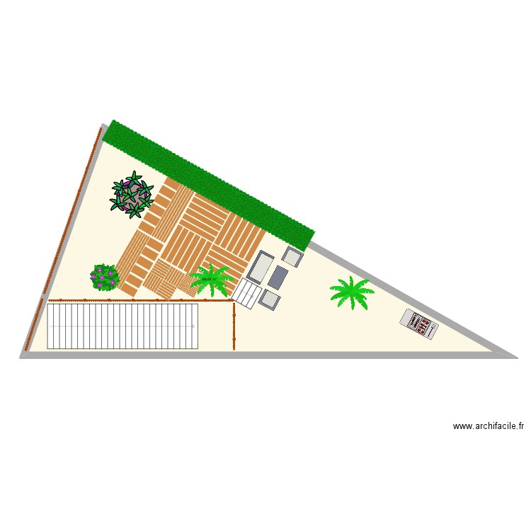 Jardin 88 m². Plan de 1 pièce et 88 m2