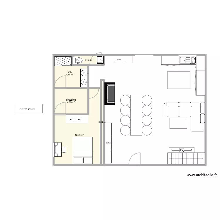 version 1. Plan de 5  et 23 m²