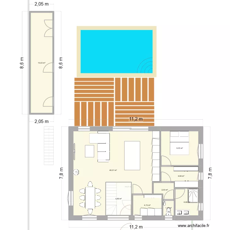 11-12 entr&eacute;e gauche. Plan de 19  et 258 m²