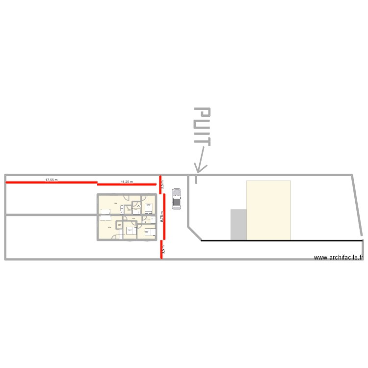 projet 90m2 v3. Plan de 10 pièces et 89 m2