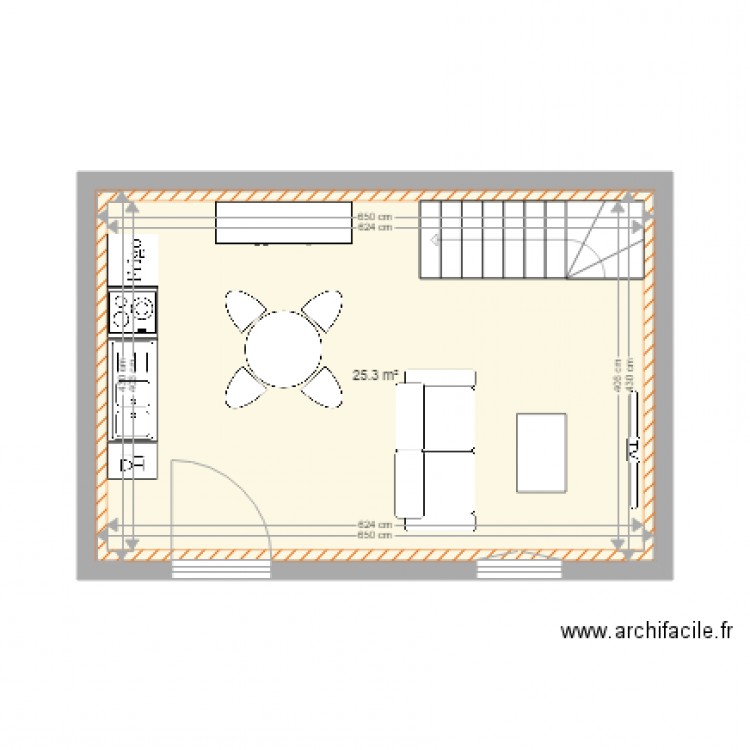 logt 5 St Saens . Plan de 7 pièces et 108 m2