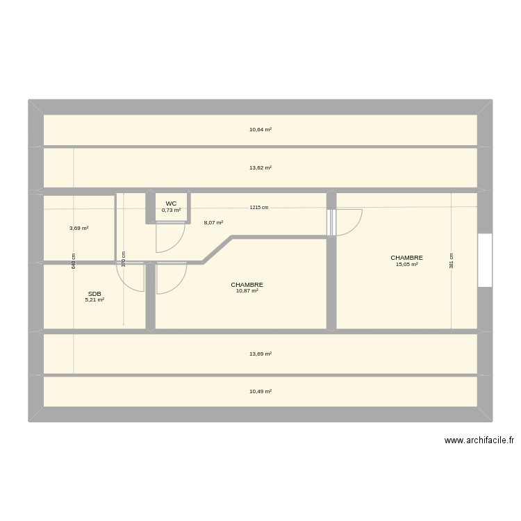 ETAGE VIERGE. Plan de 8 pièces et 94 m2