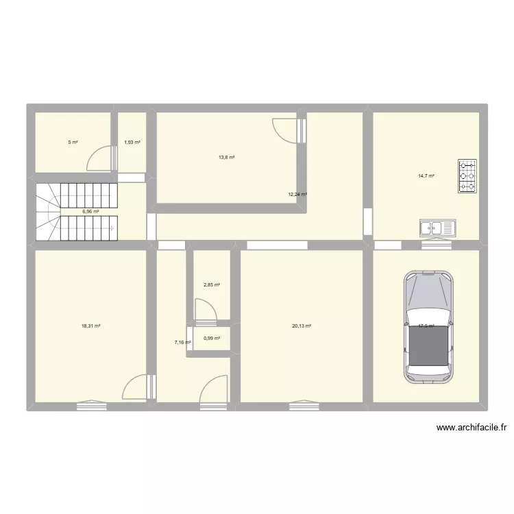 lmmml. Plan de 12  et 122 m²