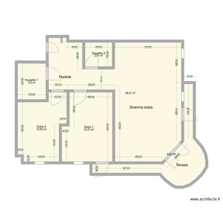 krisov stan. Plan de 0 pièce et 0 m2