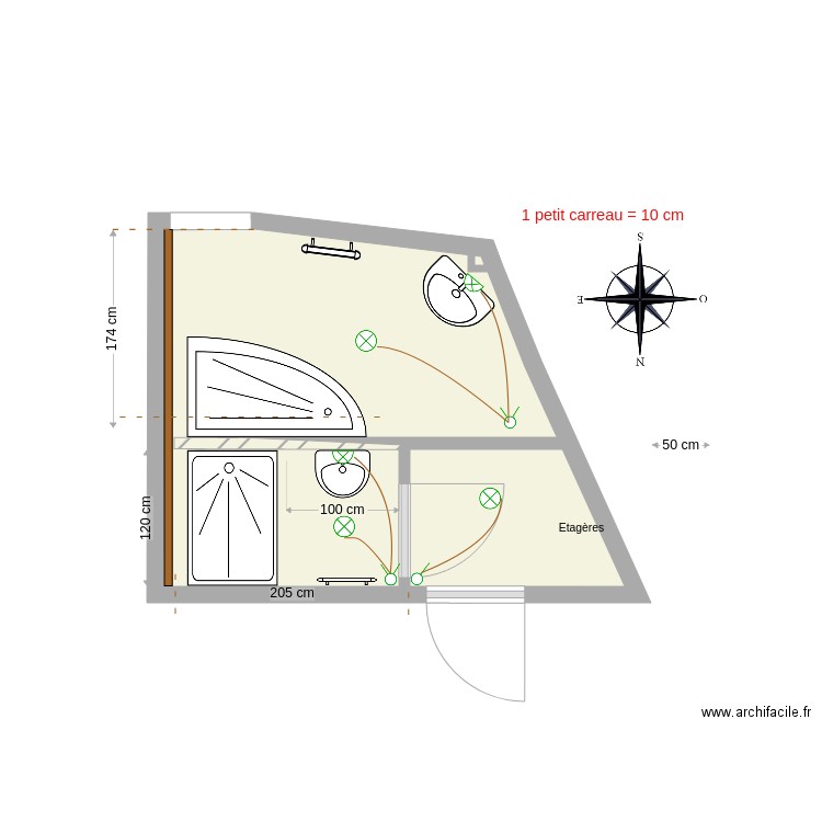 salle eau tranch. Plan de 0 pièce et 0 m2