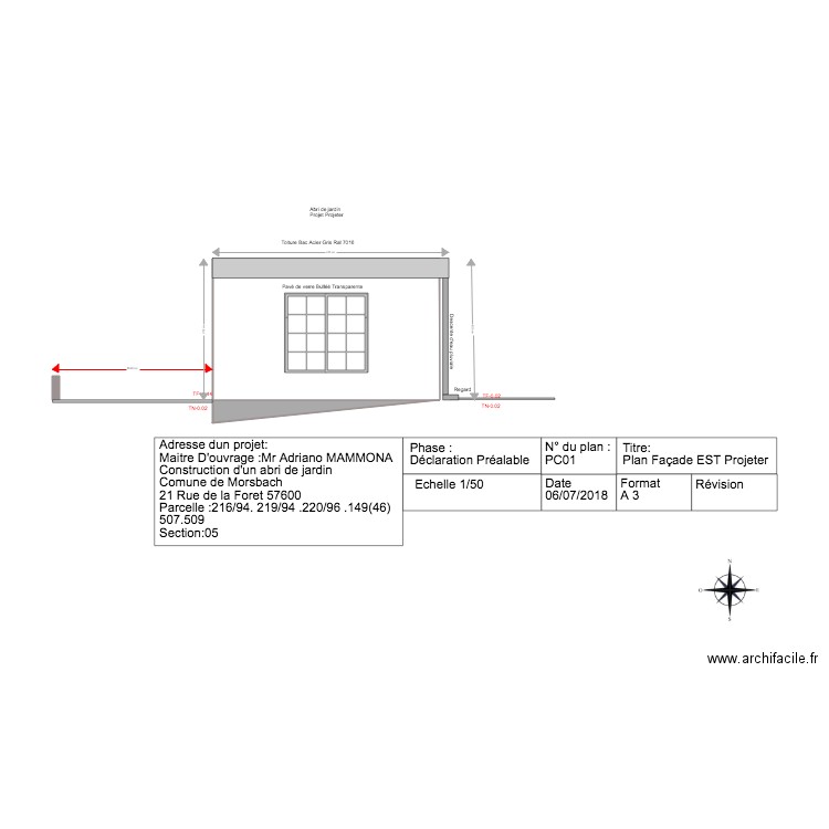 mamona facade est. Plan de 0 pièce et 0 m2