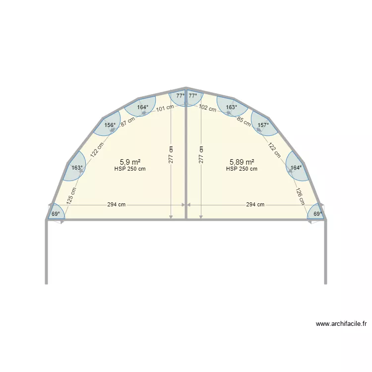 arceau serre maison. Plan de 