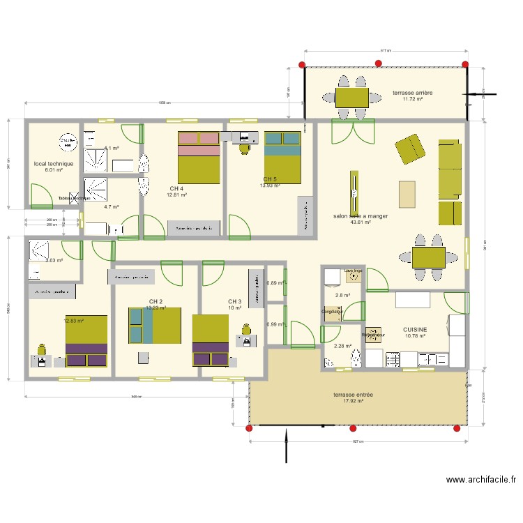 maison cameroun RDC version 4. Plan de 0 pièce et 0 m2