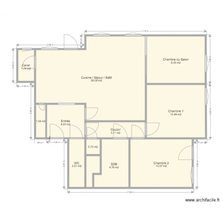 APPART QUIMPER aprés. Plan de 0 pièce et 0 m2