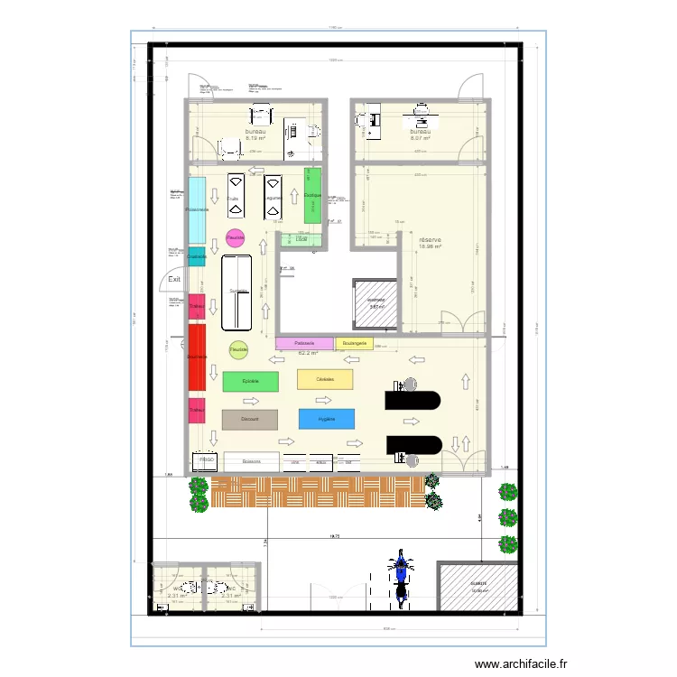 superette. Plan de 