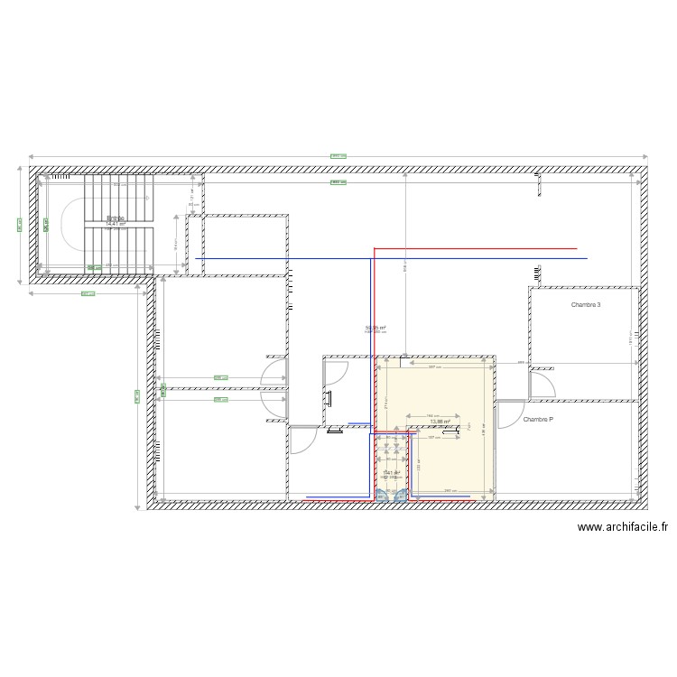 Maison Gagny plomberie chauffage . Plan de 12 pièces et 257 m2