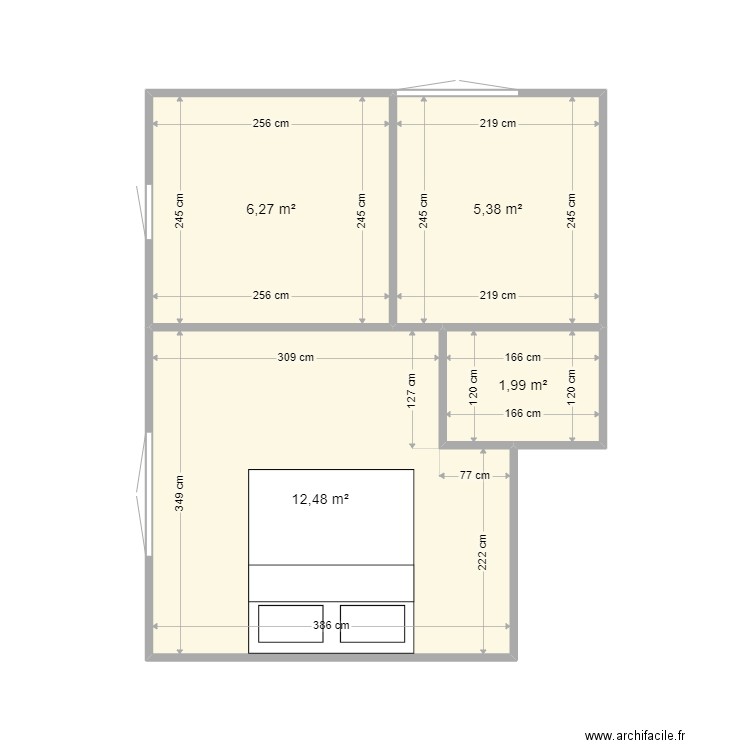 bastien. Plan de 4 pièces et 26 m2