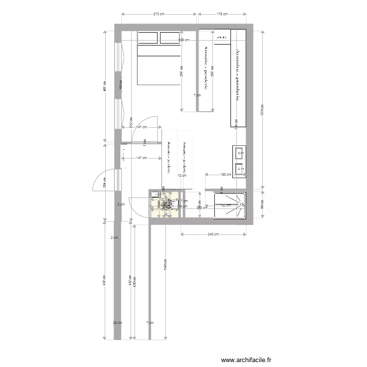 LOCRONAN Chambre RDC. Plan de 