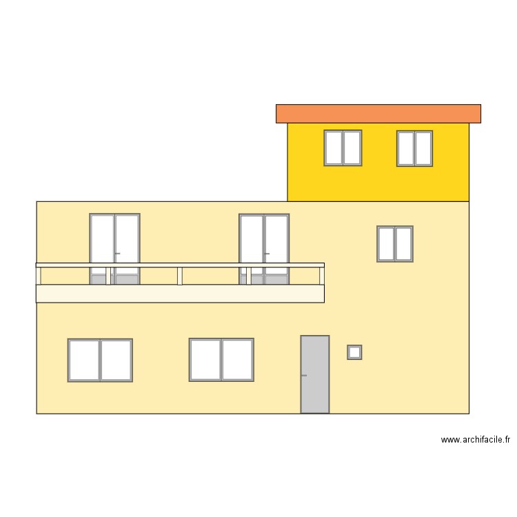 facade sud modifiée. Plan de 0 pièce et 0 m2