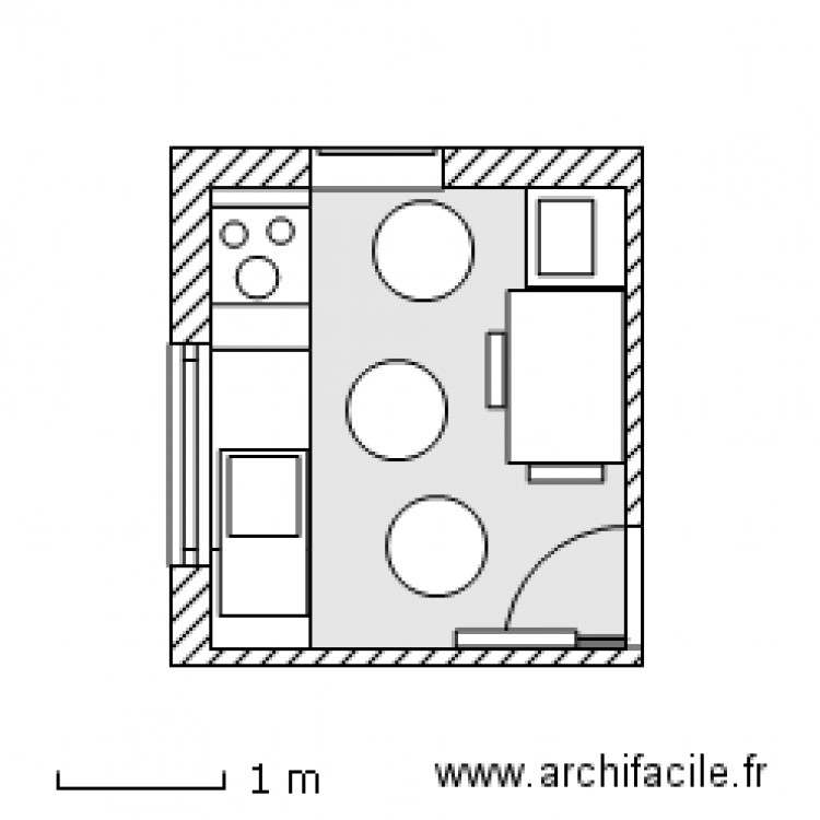 Cuisine T3 BJG  avec table 104 X 79 et frigo 29 Nov 2011. Plan de 0 pièce et 0 m2