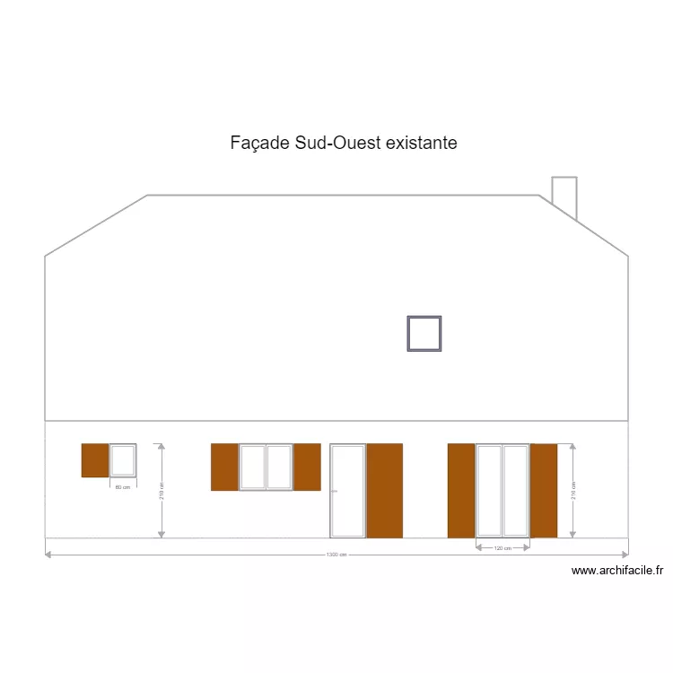 Facade SO existante. Plan de 
