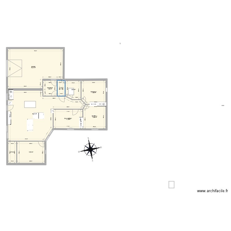 maison rozier  plain pied. Plan de 10 pièces et 152 m2