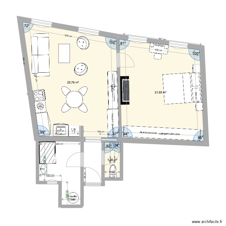 58 CORDELIERS 1. Plan de 3 pièces et 49 m2