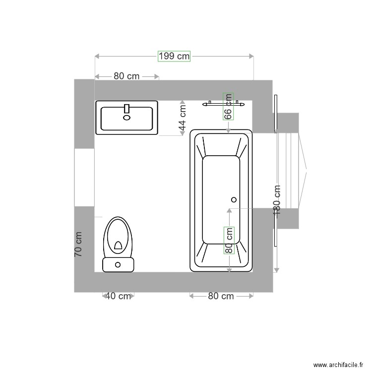 salle de bain 1. Plan de 0 pièce et 0 m2