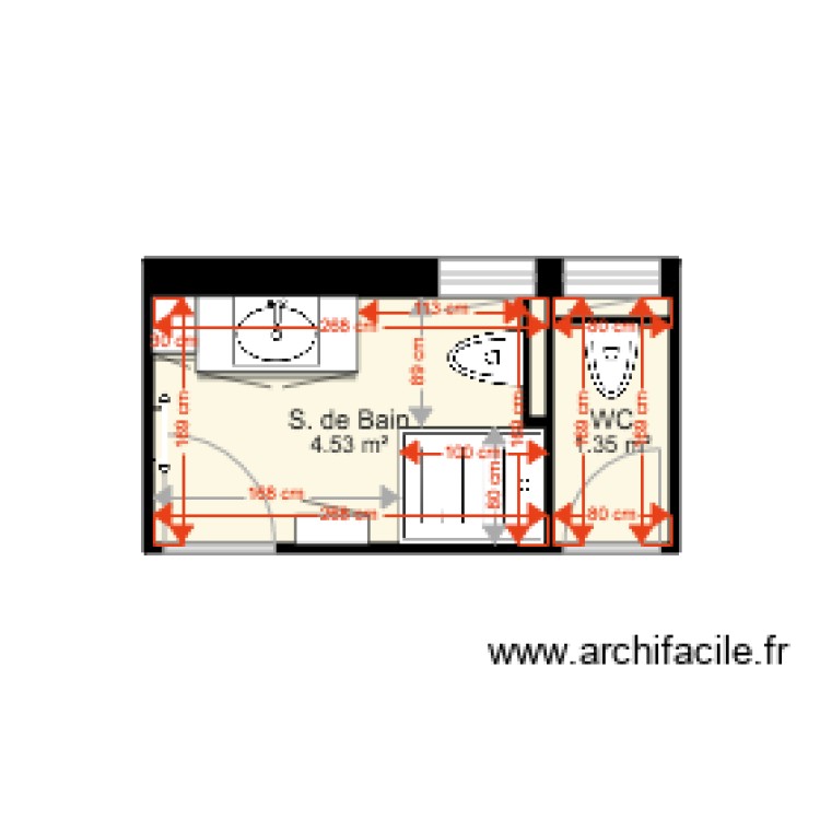 Sanitaires 2. Plan de 0 pièce et 0 m2