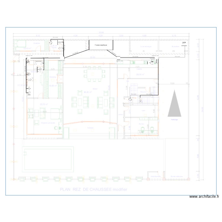 Evacuation EV et EU Etage 1. Plan de 0 pièce et 0 m2