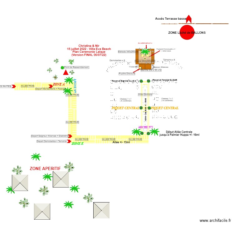 Plan cérémonie laïque. Plan de 0 pièce et 0 m2