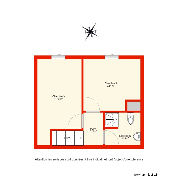 BI 2747 étage 2 non côté. Plan de 0 pièce et 0 m2