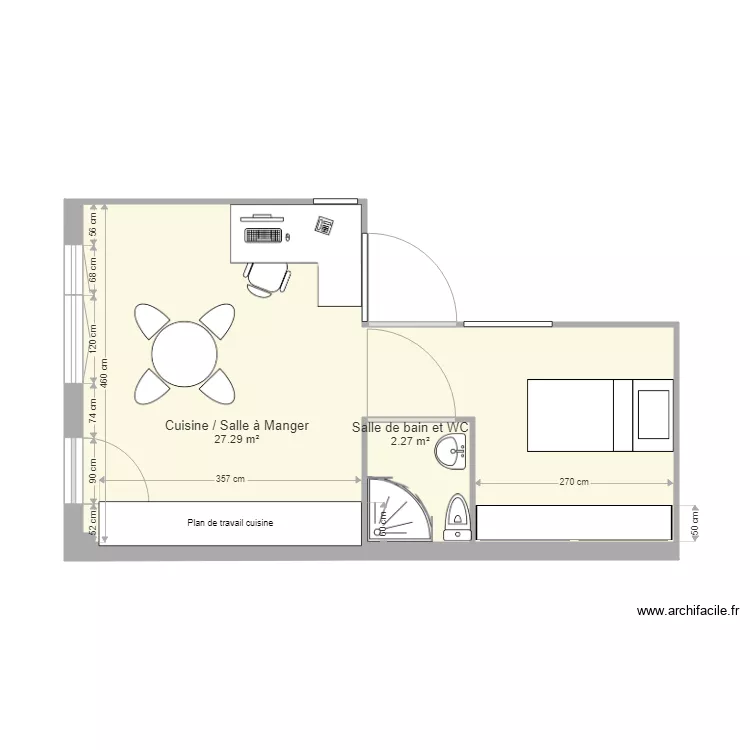 Appartement P&eacute;dagogique ACPM N&icirc;mes. Plan de 
