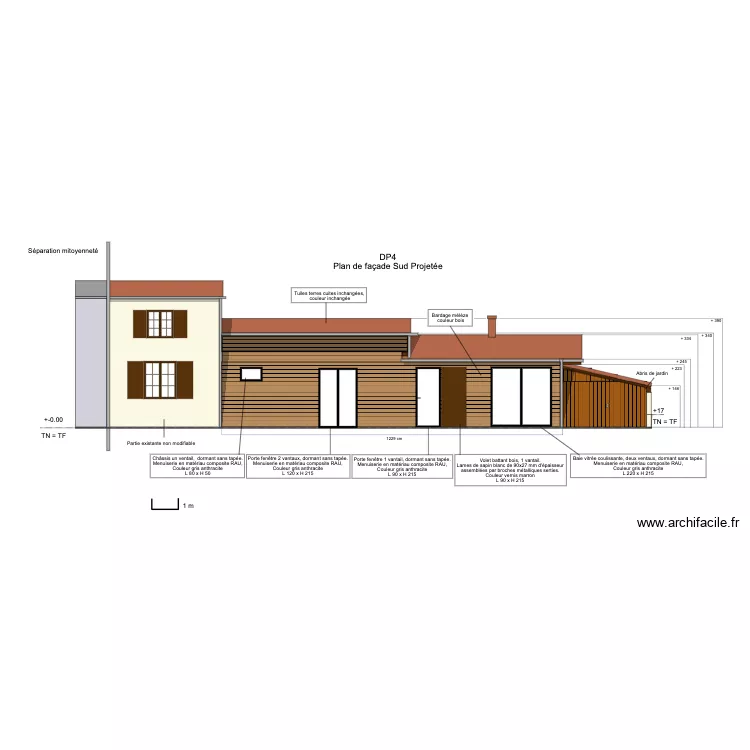 Plan sud projeté. Plan de Plan sud projeté. Plan de