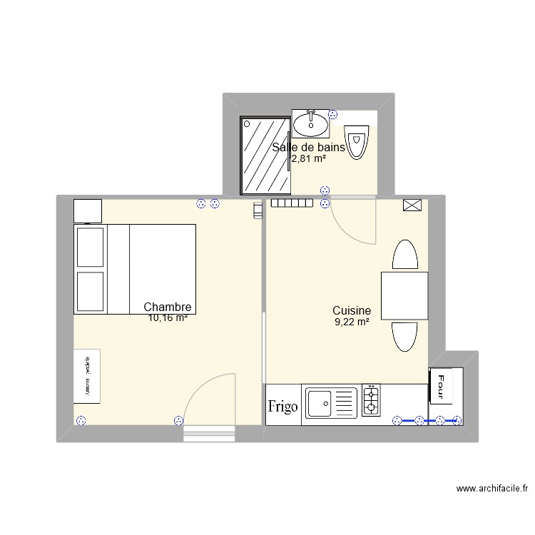 Patit studio. Plan de 0 pièce et 0 m2