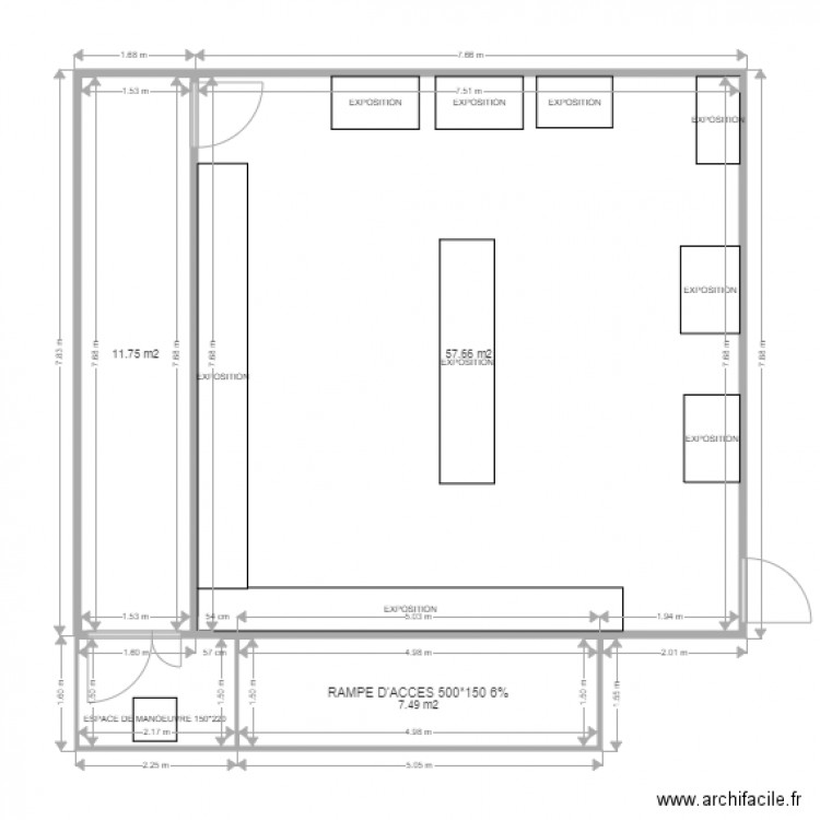 EXPOSITION ARCHEOLOGIQUE PLAN PROJET. Plan de 0 pièce et 0 m2