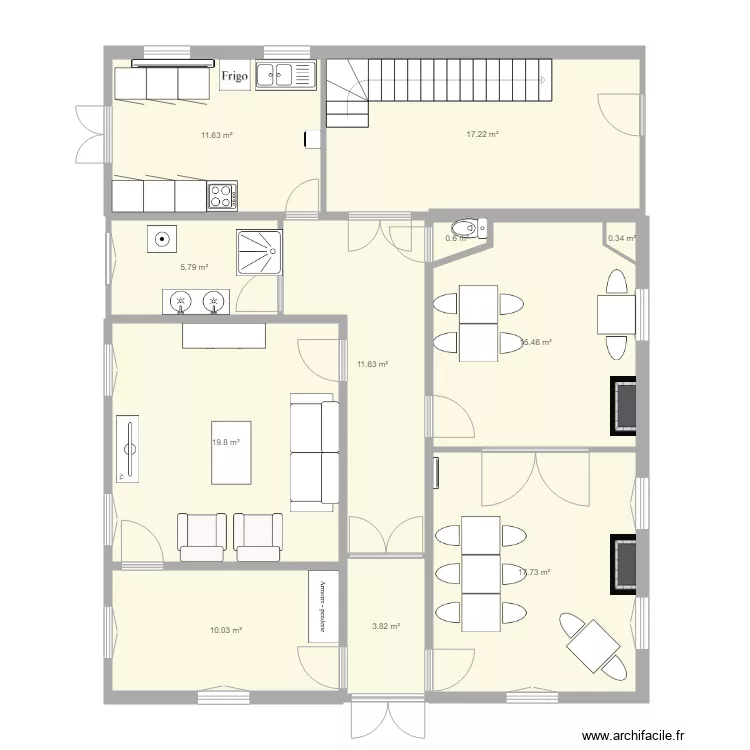 ave de la gare REZ cuisine V2. Plan de 