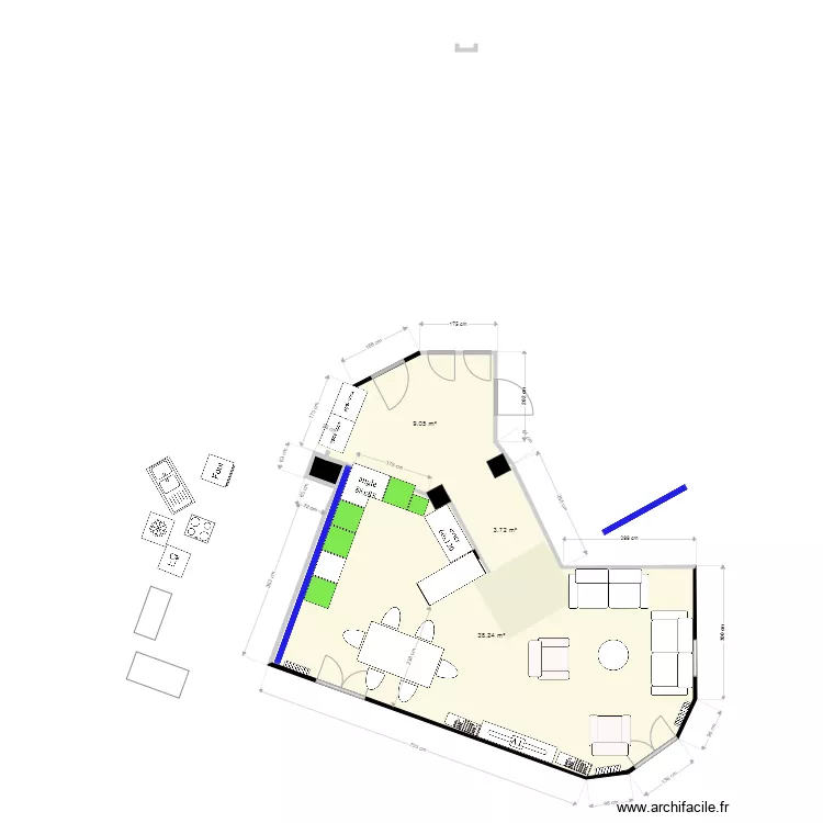 cuisine sam 2159. Plan de 