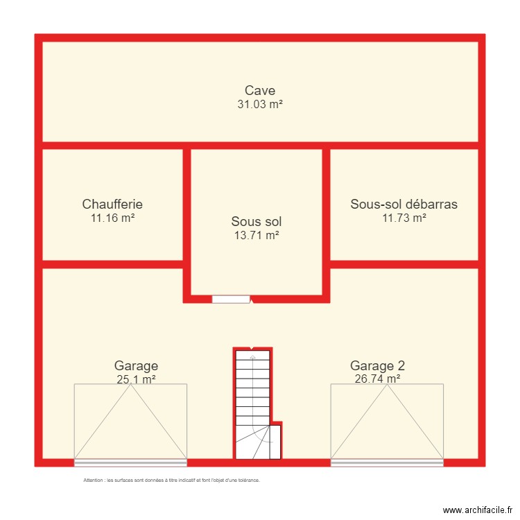 BI 2200 sous sol non côté. Plan de 0 pièce et 0 m2