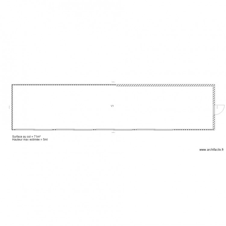 Plan B16. Plan de 1 pièce et 60 m2