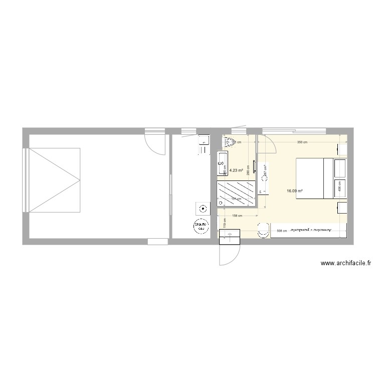 chambre parentale. Plan de 0 pièce et 0 m2