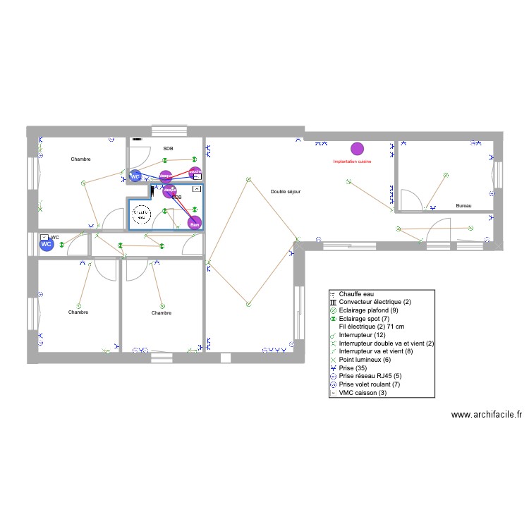 Gomez-Talence. Plan de 8 pièces et 99 m2