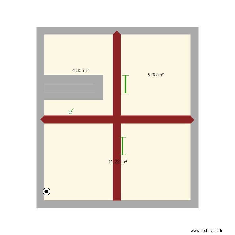 électricité étage. Plan de 4 pièces et 22 m2