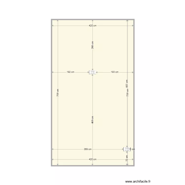 wall 43 2 dressing bedroom 2 plugs X 3. Plan de 