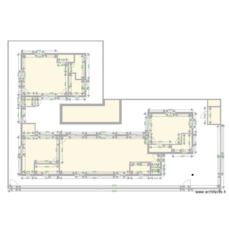 Permsub doors and windows. Plan de 18 pièces et 494 m2