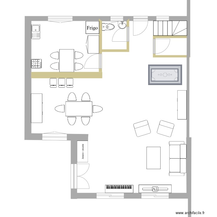 Salon projet. Plan de 0 pièce et 0 m2