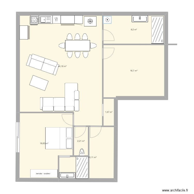 ESPERAGAS . Plan de 7 pièces et 101 m2