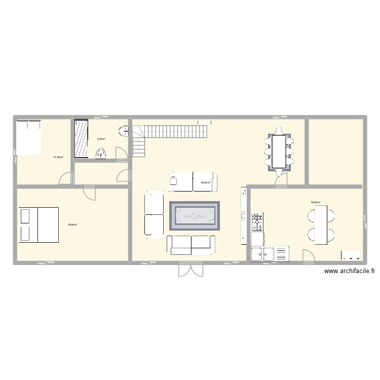 bilolo djiris. Plan de 5 pièces et 211 m2