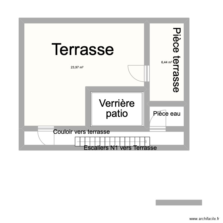 Stah. Plan de 2 pièces et 30 m2